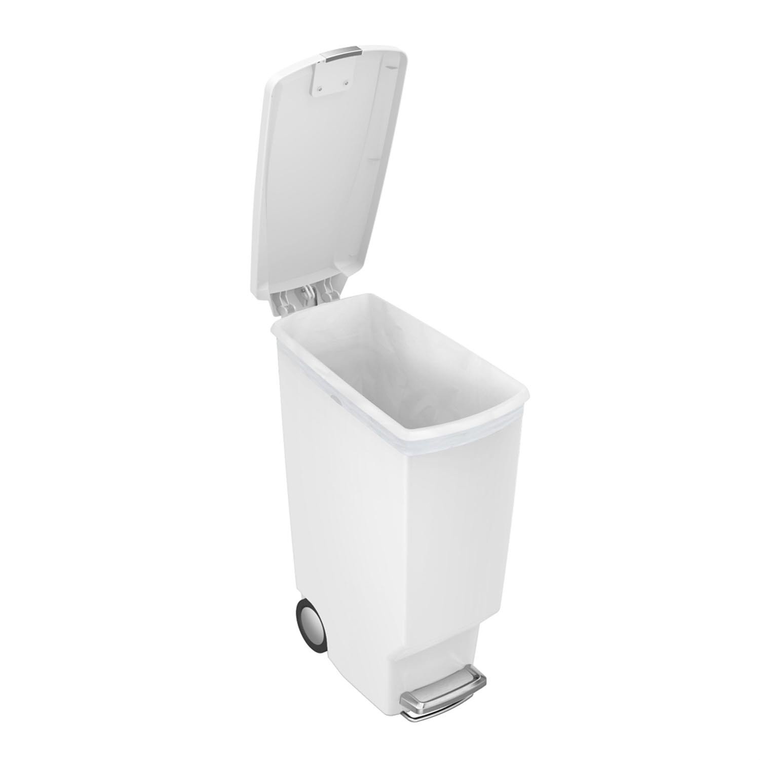 Simplehuman Slim White Plastic Pedal Bin 40L Image 4