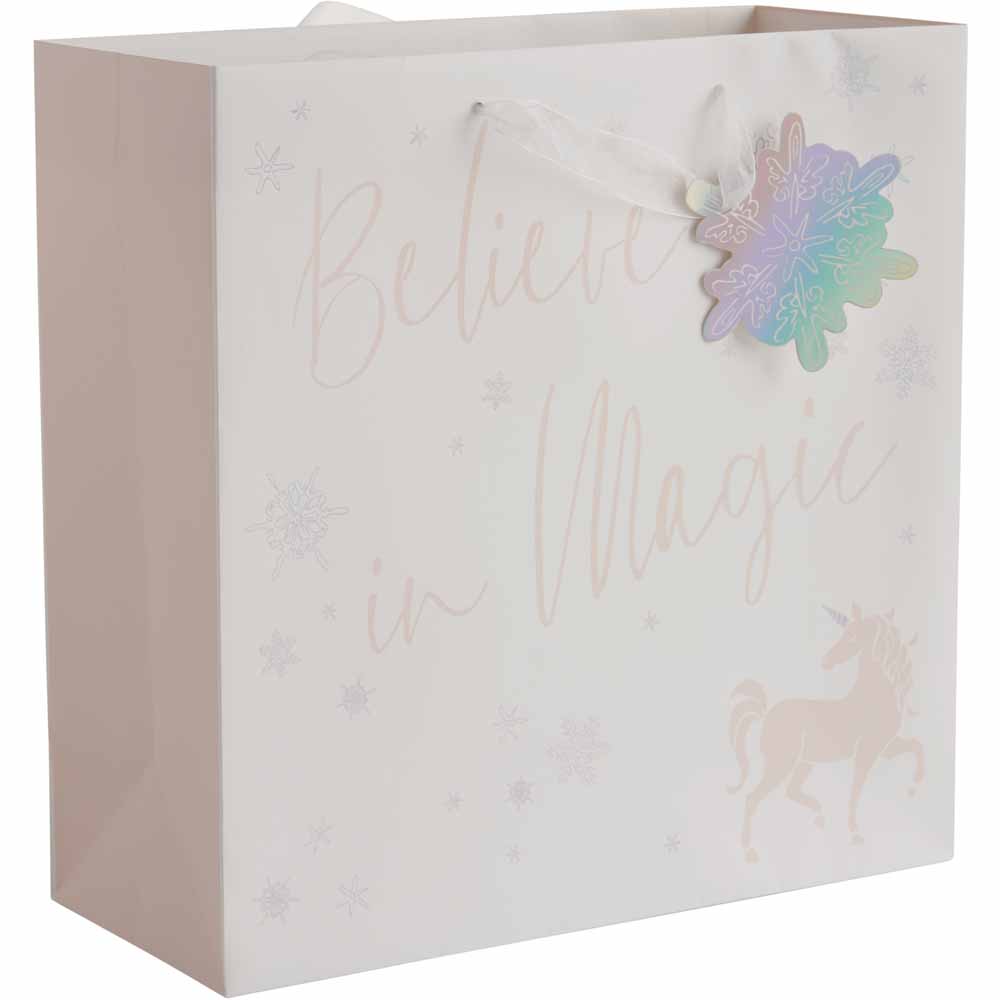 Wilko Glitters Large Unicorn Gift Bag Image 1