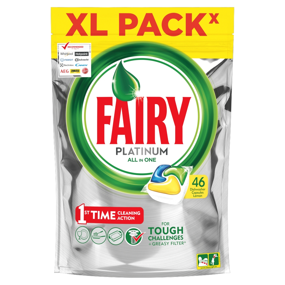 Fairy Platinum Auto Dishwasher Tablets Lemon 46ct Image 2