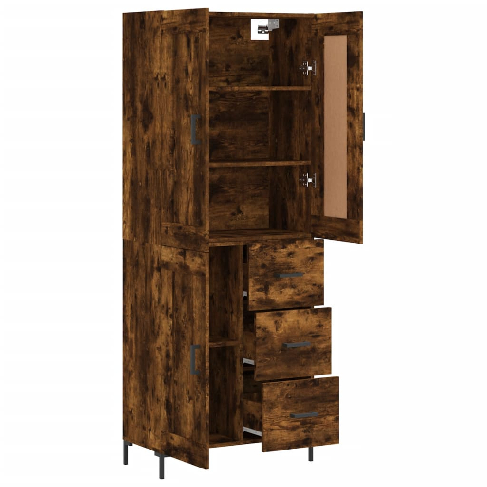 vidaXL 3 Door 3 Drawer Smoked Oak Highboard Image 4