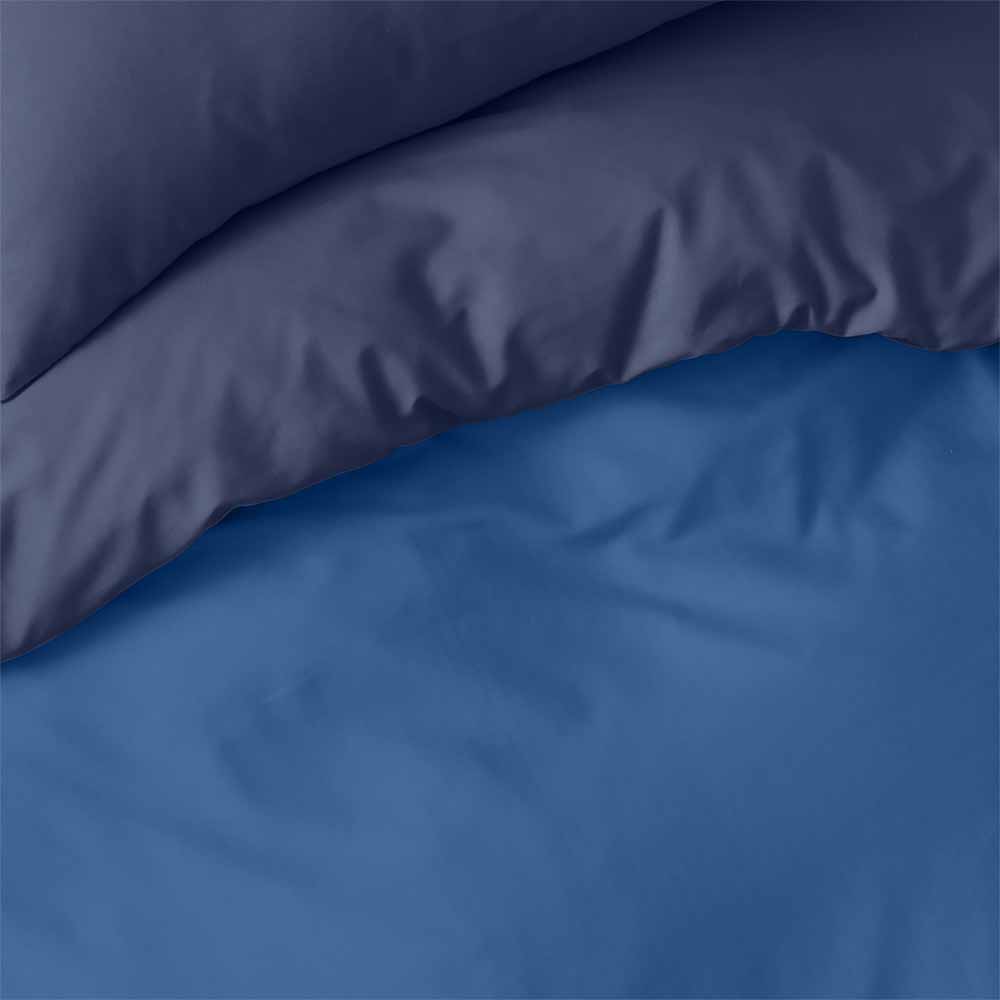 Wilko Double Blue Plain Dye Reversible Duvet Set Image 4