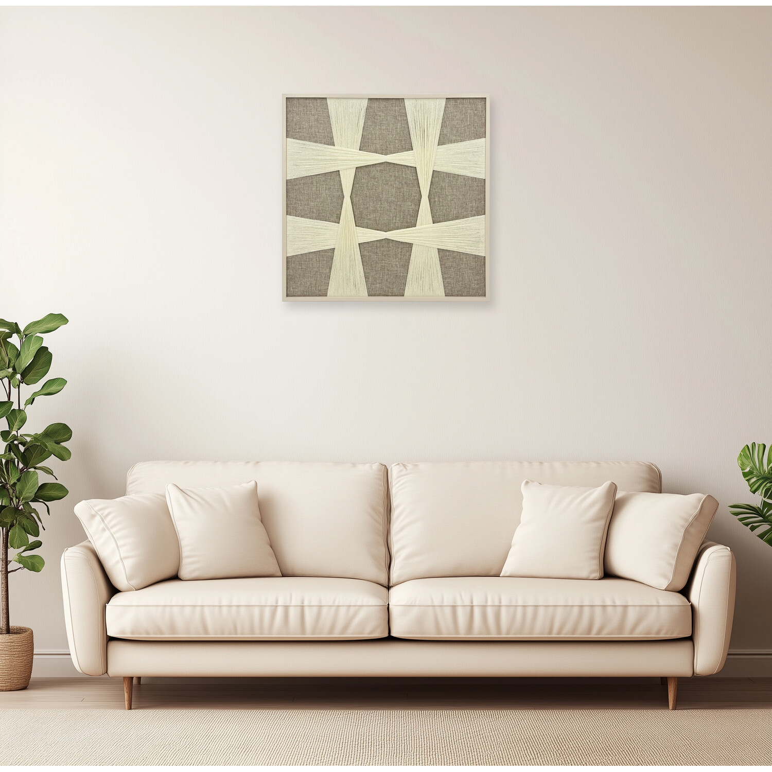 Neutral Knotted Textile Wall Art Image 7