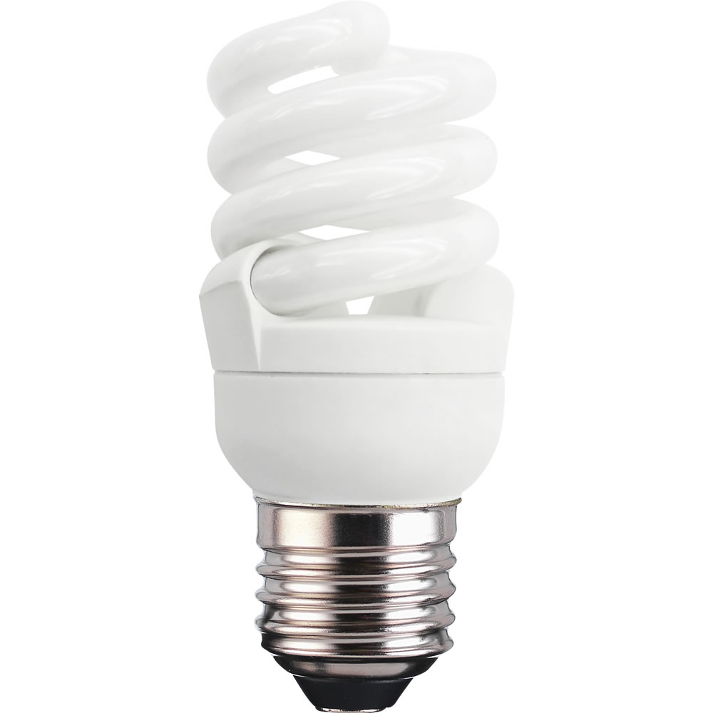 Wilko 1 pack Screw E27/ES CFL Energy Saving 11W Spiral Light Bulb Image 1