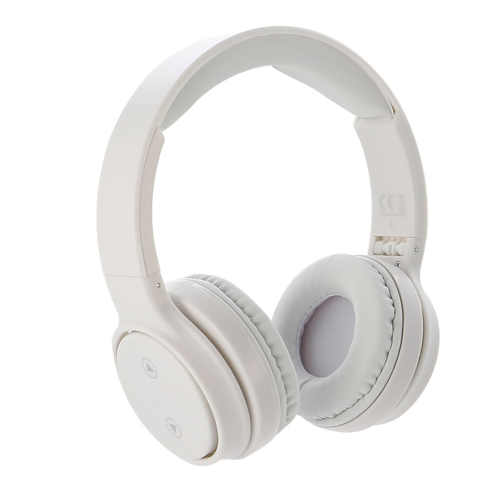 Wilko White Wireless Headphones Image 2