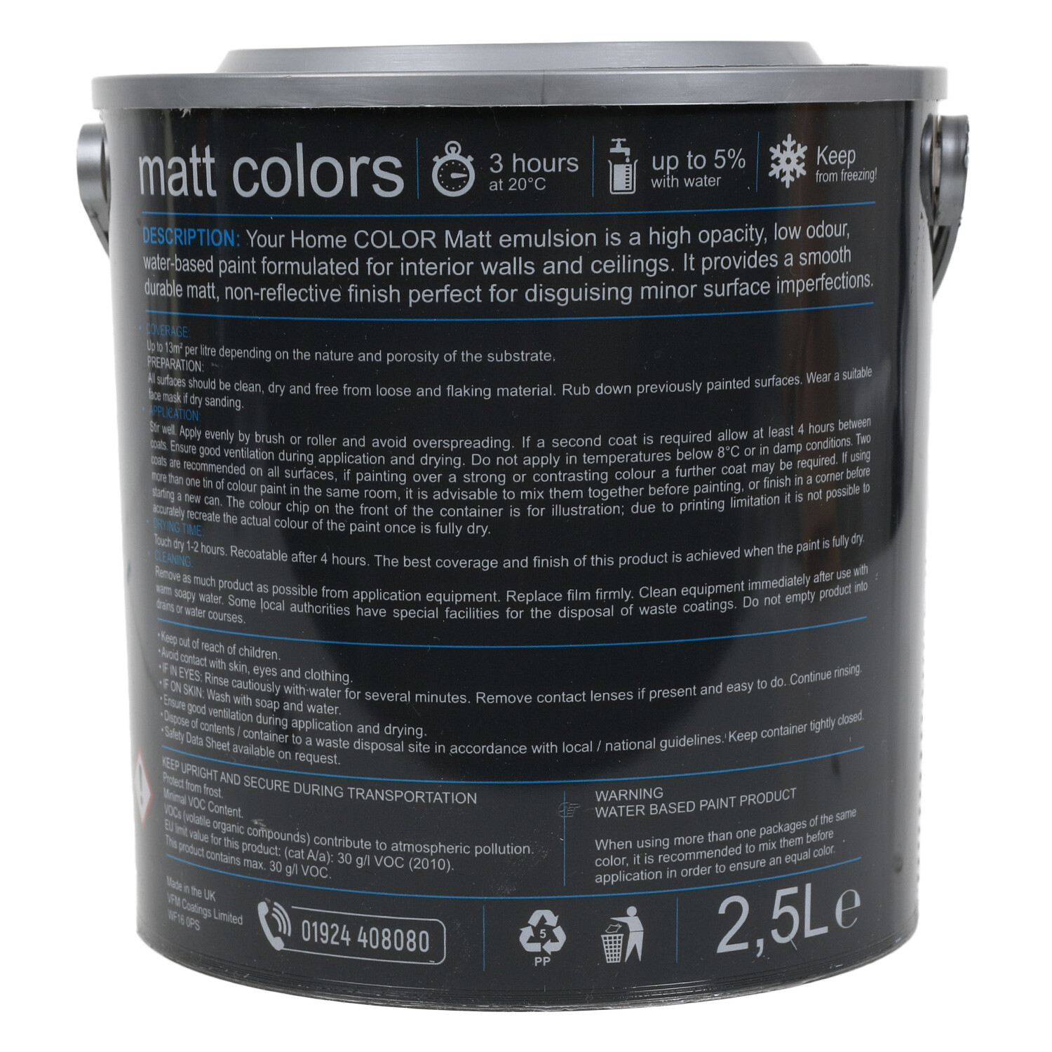 Your Home Walls & Ceilings Cafe Latte Matt Emulsion Paint 2.5L Image 2