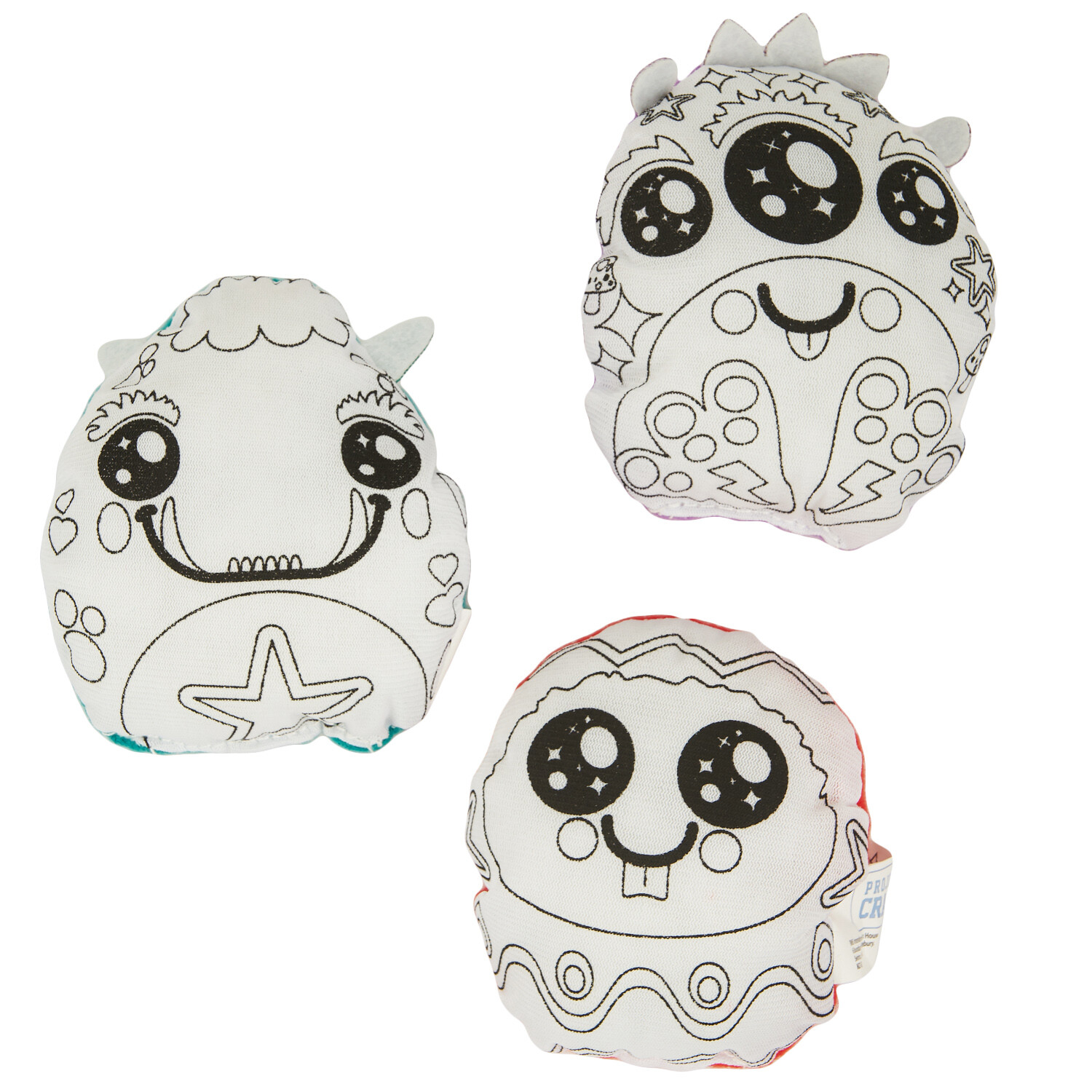 Pack of 3 Fruits or Monsters Doodle Buddies - White Image 3