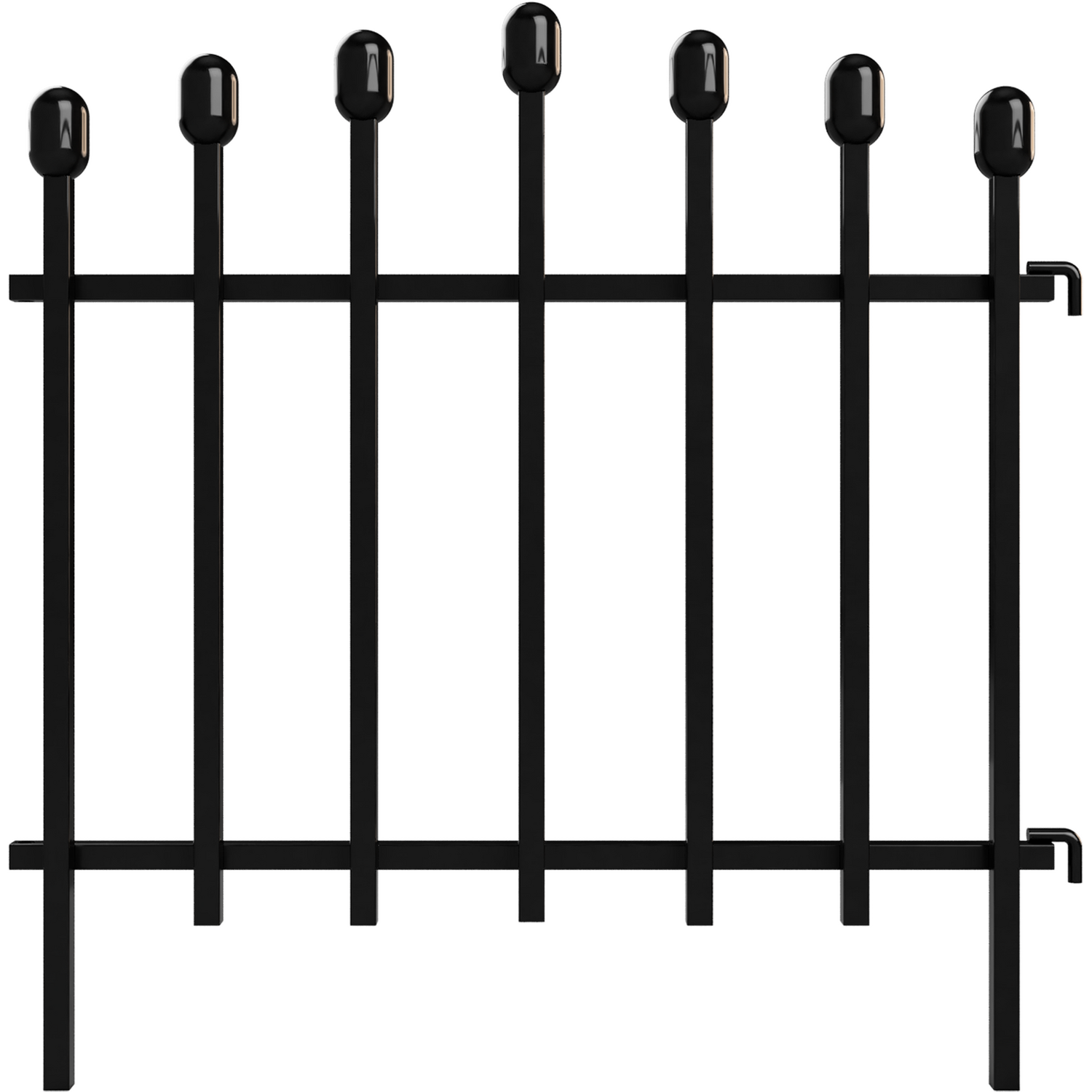 Straight Border Edge Fencing Panel Black Image 2