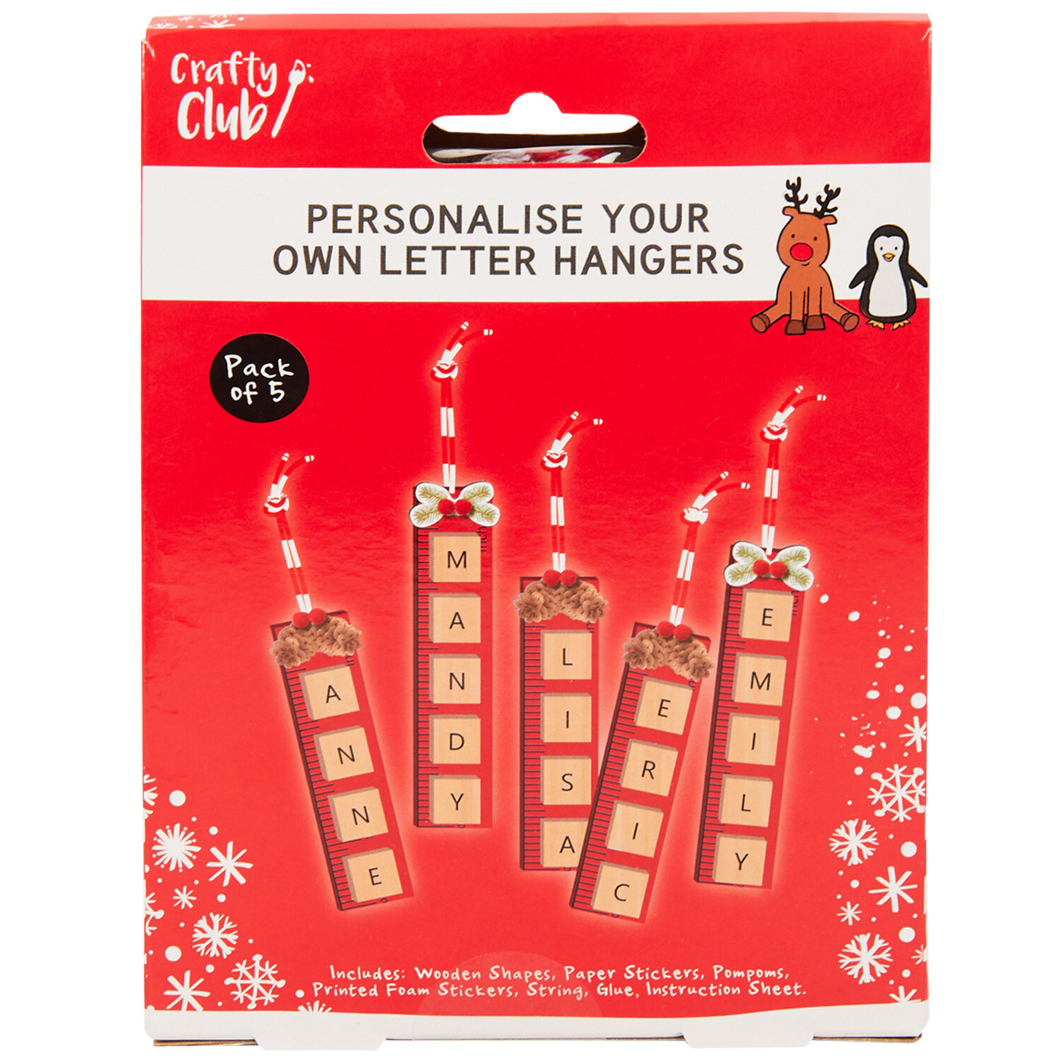Personalise Your Own Letter Hangers Set - Wood and Red Image 1
