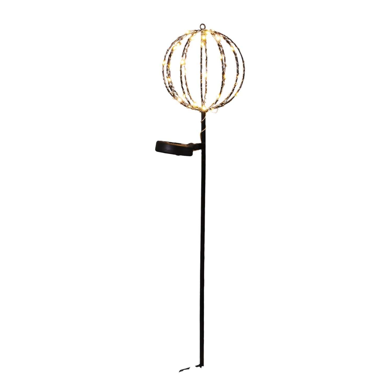 Pack of 2 Solar Sparkle Ball Stake Lights Black Image 4