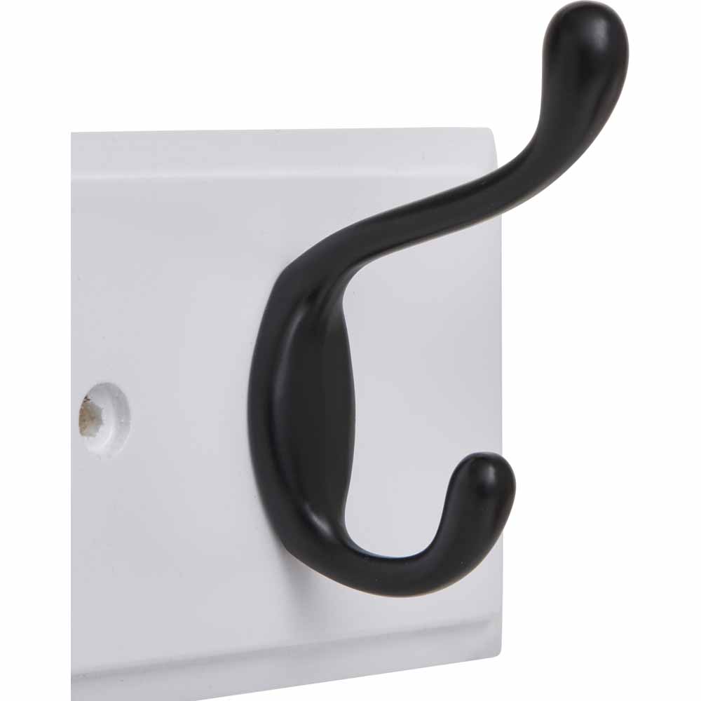 Wilko White and Black 4 Hook Coat Rail Image 2