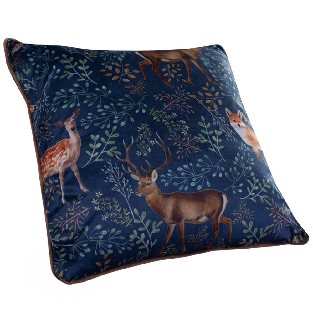 The Lyndon Company Fox and Deer Filled Cushion 50 x 50cm Image 1