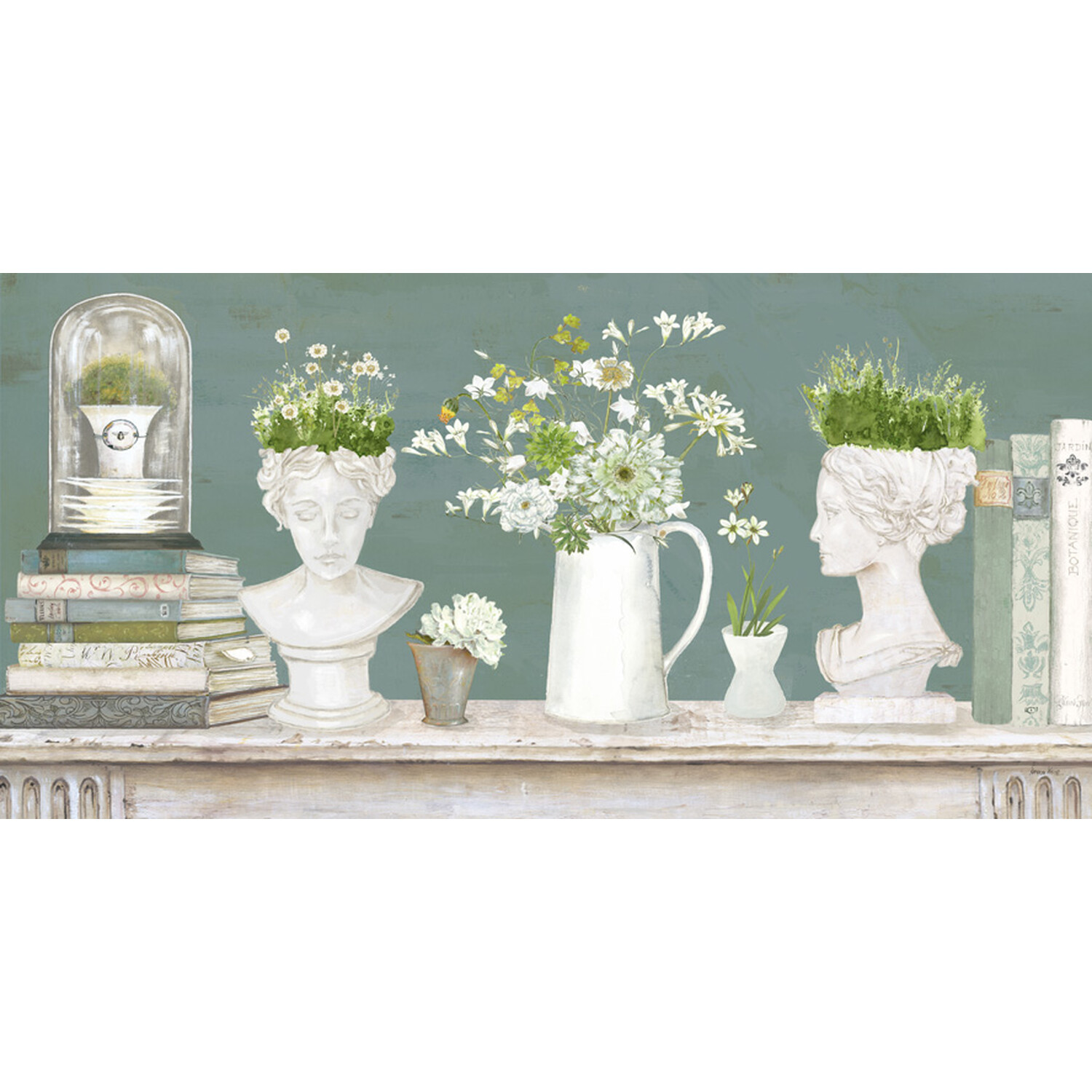 K.White Fresh Floral Collection Canvas - Green Image