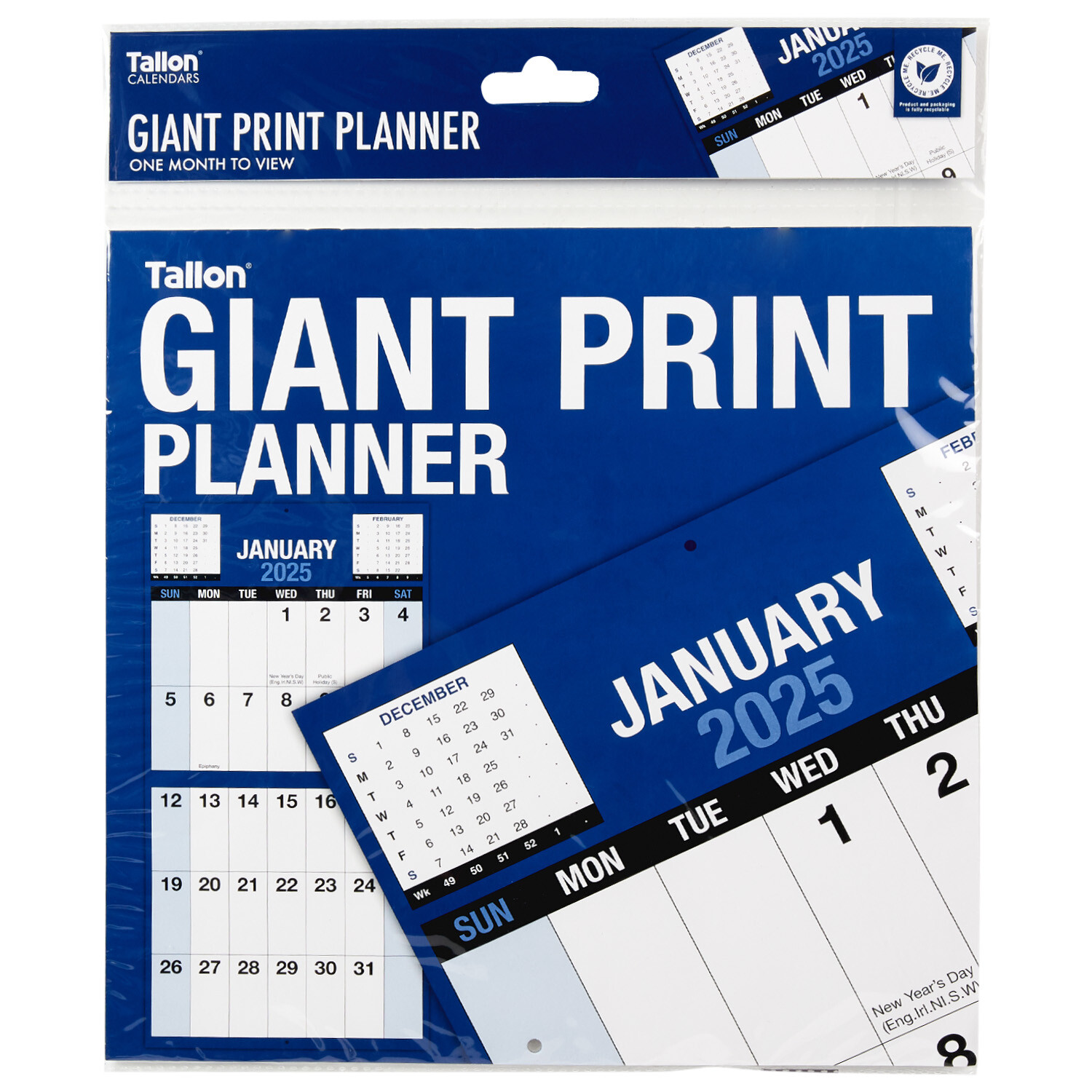 2025 Navy Giant Print Planner - Blue Image 1