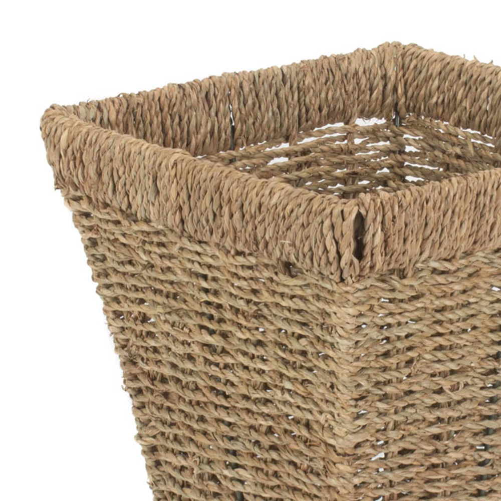 Red Hamper Seagrass Square Waste Paper Basket Bin Image 2