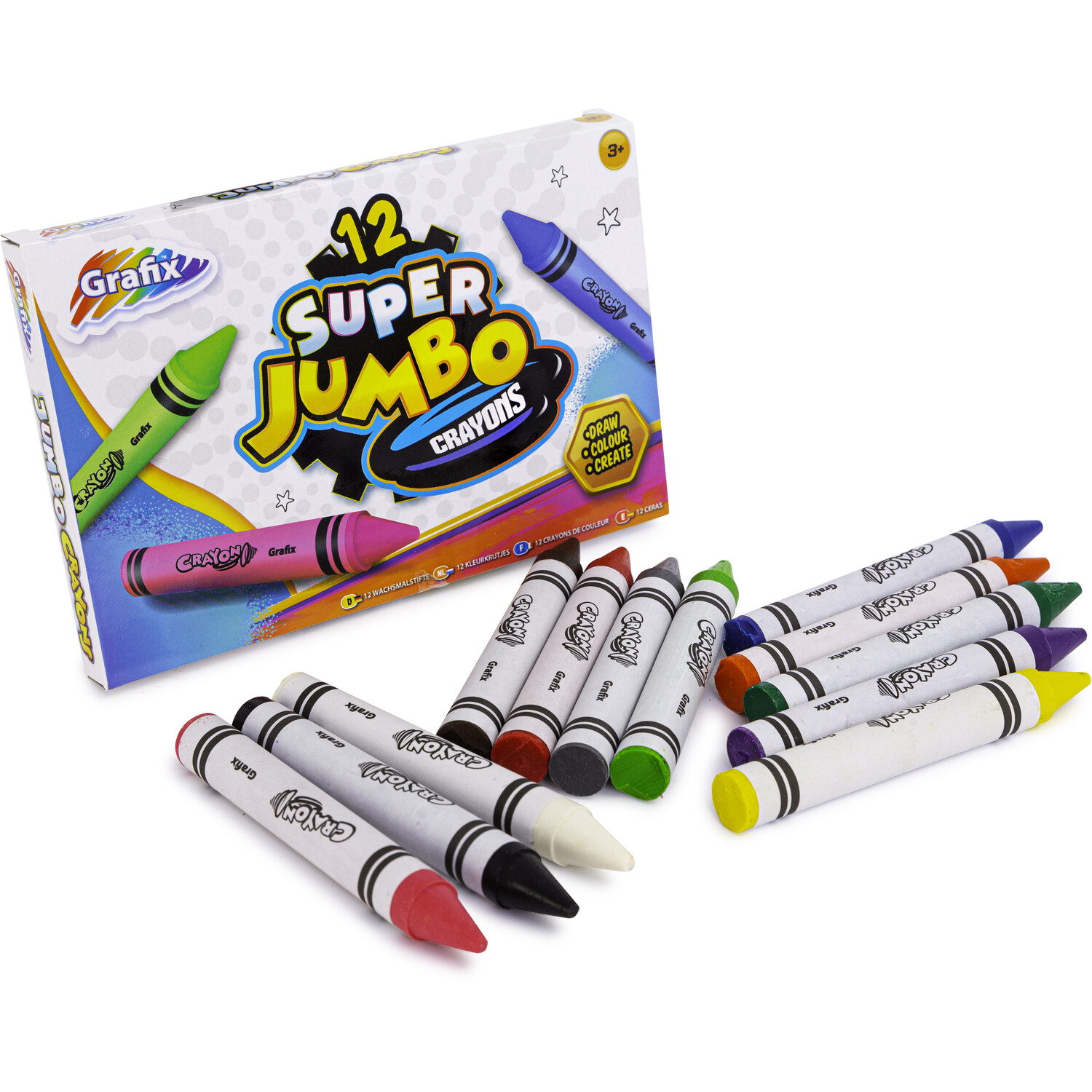 Pack of 12 Super Jumbo Crayons Image