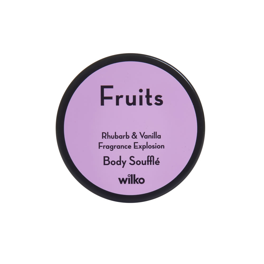 Wilko Fruits Rhubarb and Vanilla Body Souffle 200ml Image 1
