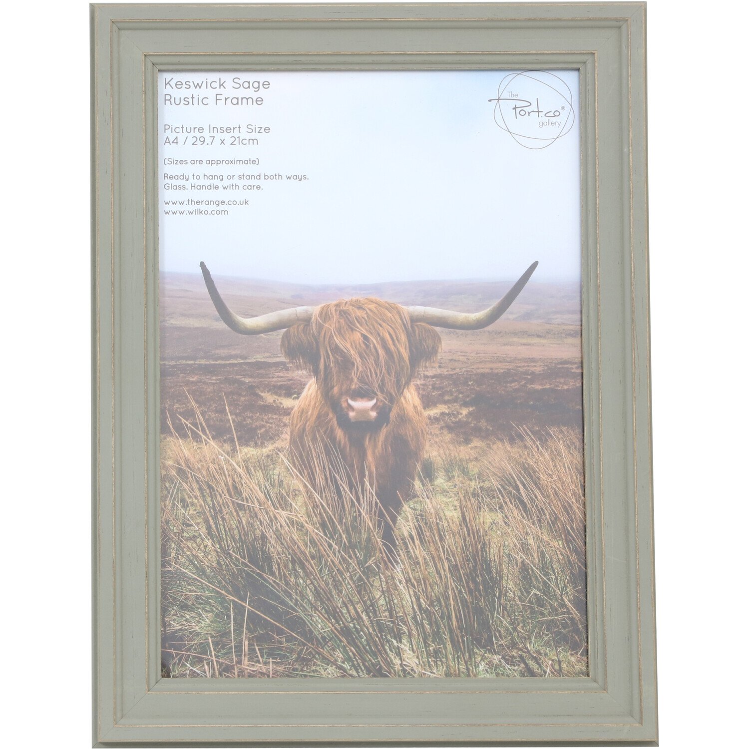 Keswick Sage Rustic Frame - Sage / A4 Image 1
