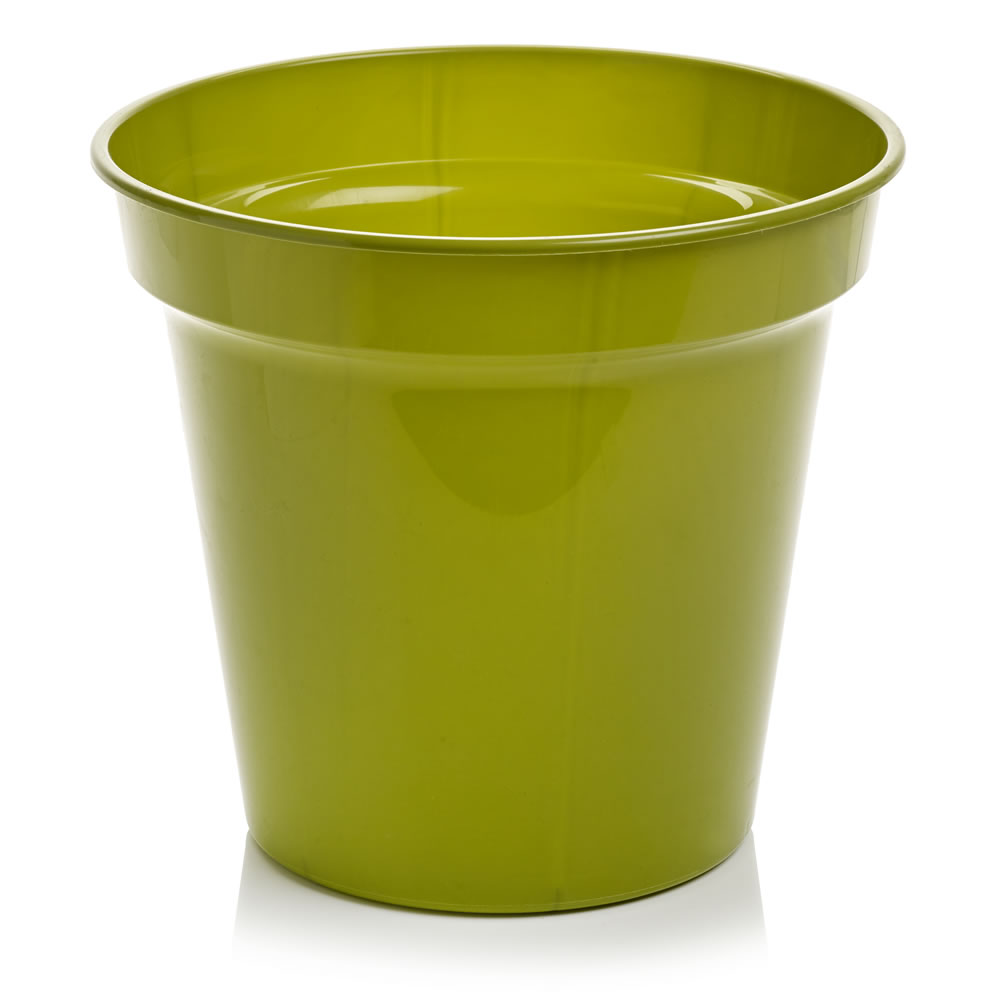 Wilko Plastic Plant Pot Olive 32cm Image
