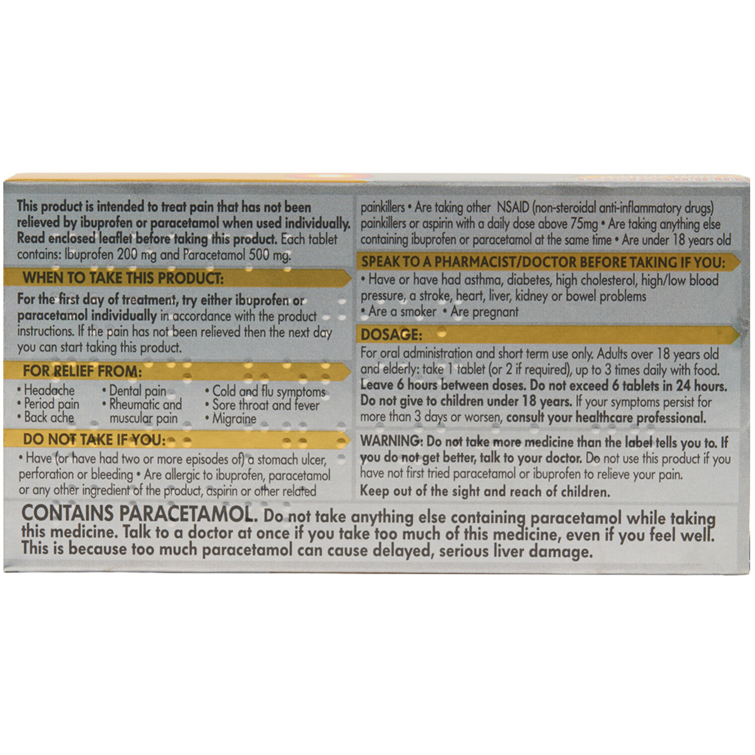 Nuromol Dual Action Pain Relief Tablets Image 3