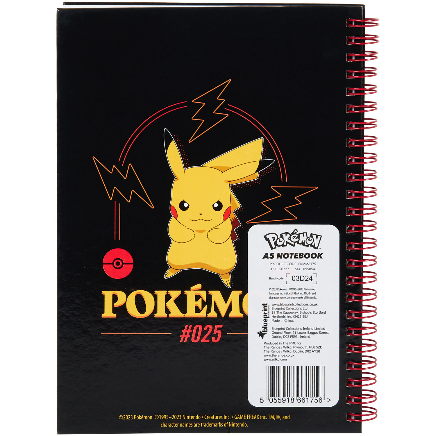 Pokemon Pikachu A5 Notebook - Black Image 2