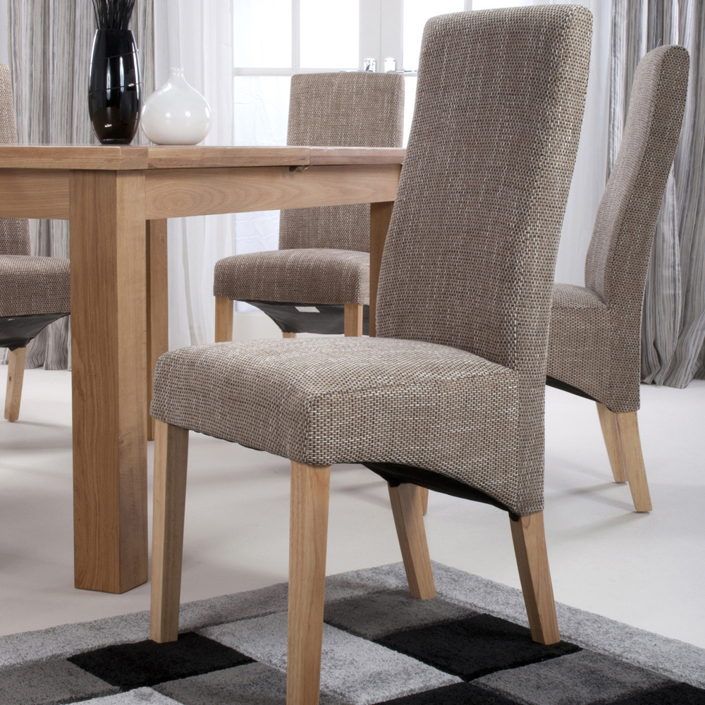 Baxter Set of 2 Oatmeal Tweed Dining Chair Image 1