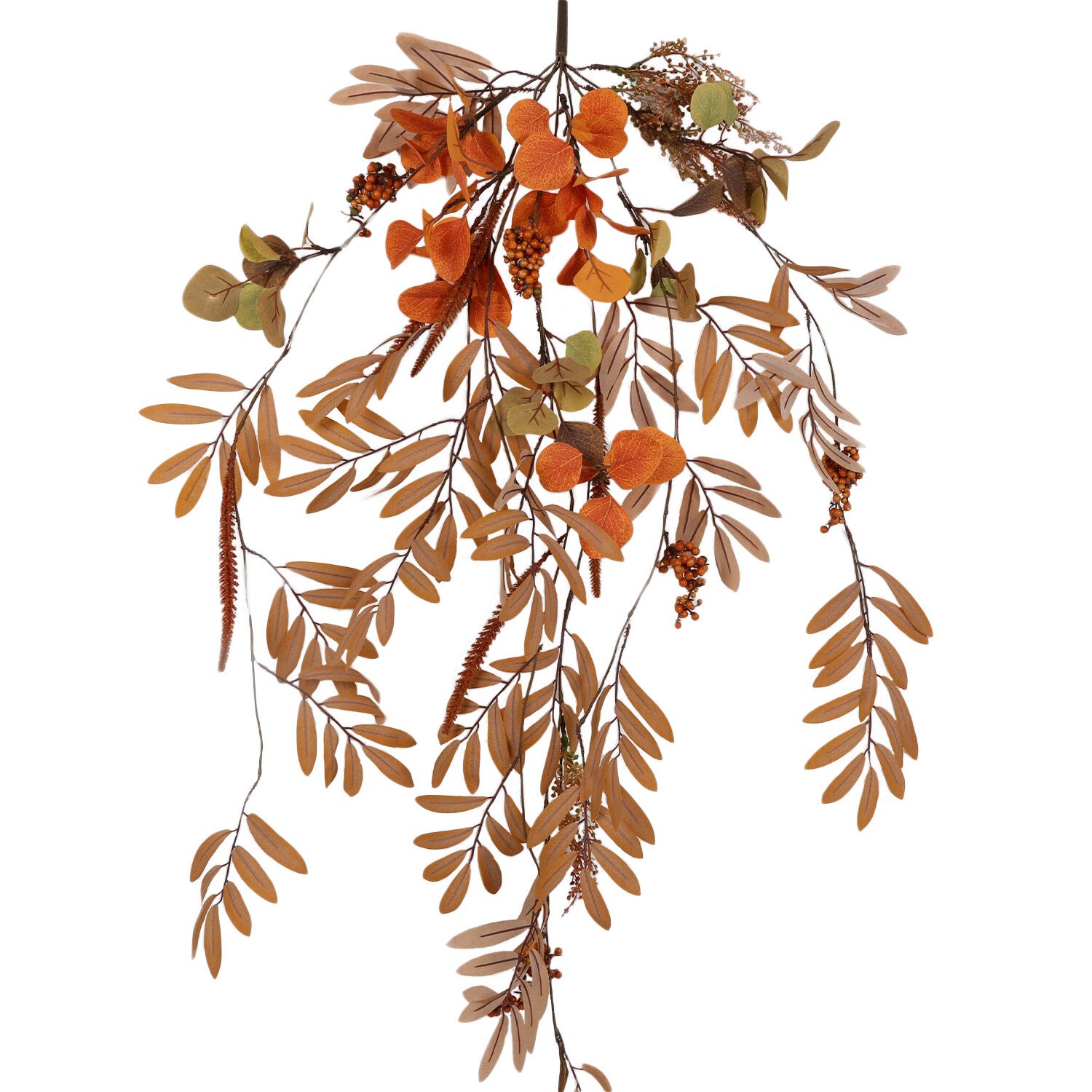 Orange Eucalyptus Autumnal Pike LED Light Decoration Image 1