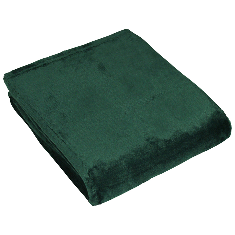 furn. Harlow Emerald Green Fleece Throw 140 x 180cm Image 1