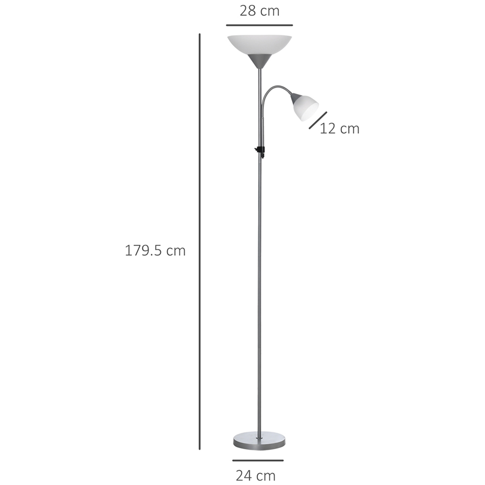 HOMCOM Modern Floor Reading Lamp Image 7