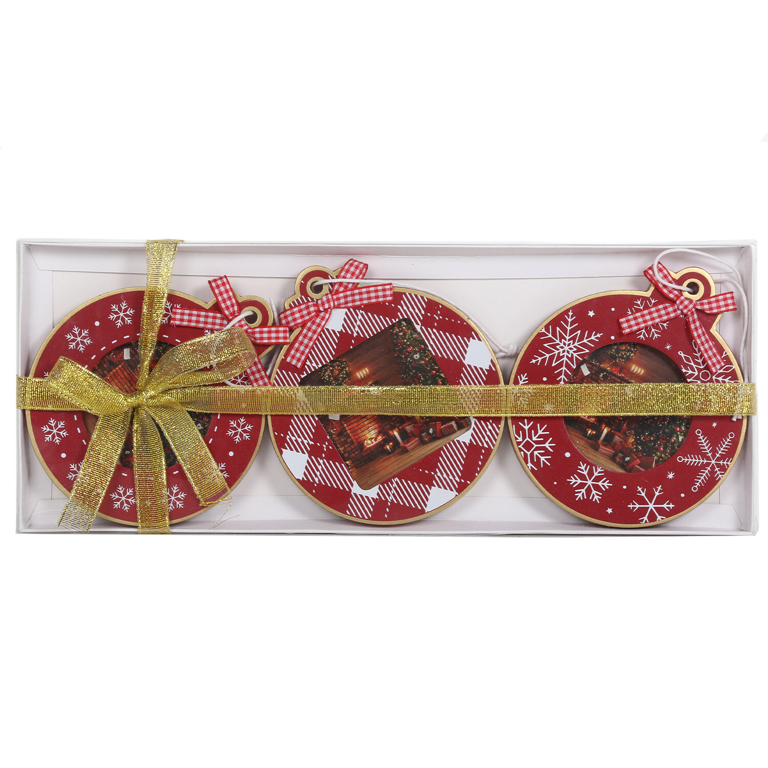 Single Festive Photo Ornament 3 Pack in Assorted styles Image 2