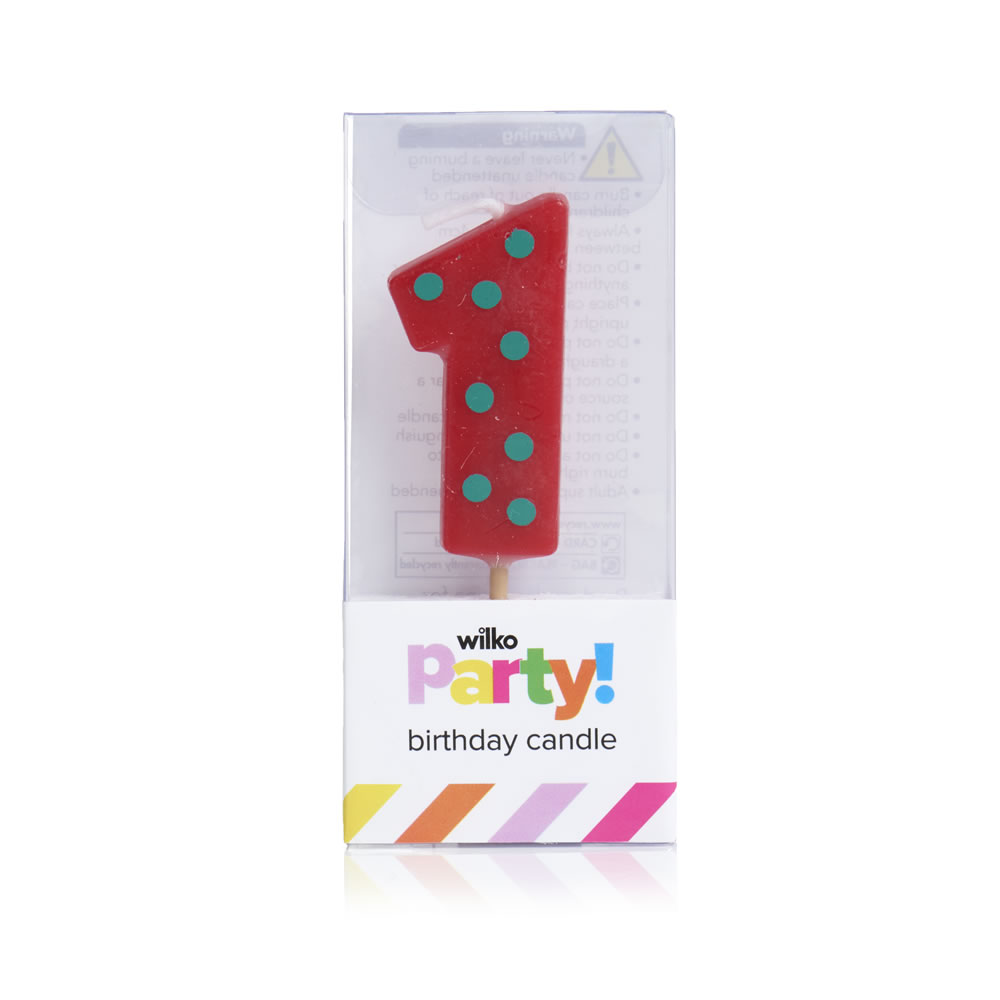 Wilko Party Number 1 Birthday Candle Image