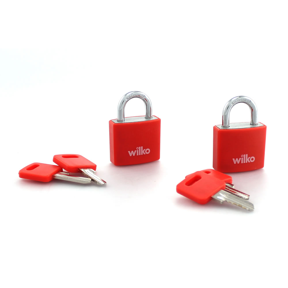 Wilko Aluminium Padlock 30mm Assorted Colours 2 pa ck Wilko