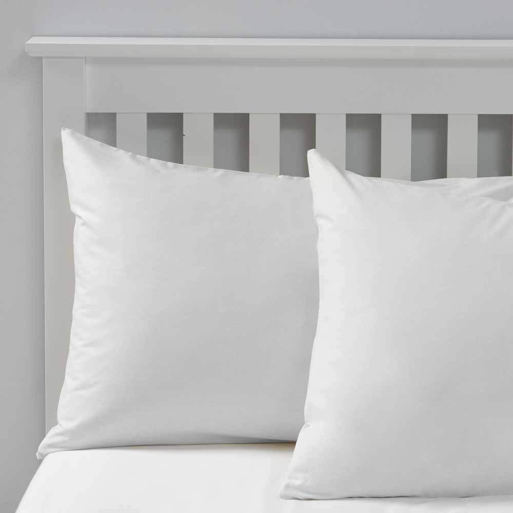 Wilko White Cotton Housewife Pillowcases 2 Pack Image 2