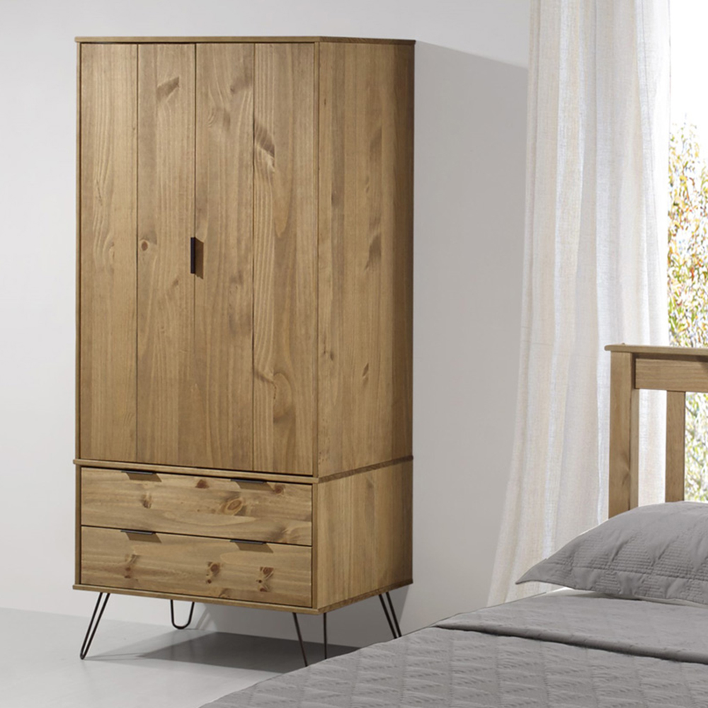 Augusta Pine 2 Door 2 Drawer Wardrobe Image 6