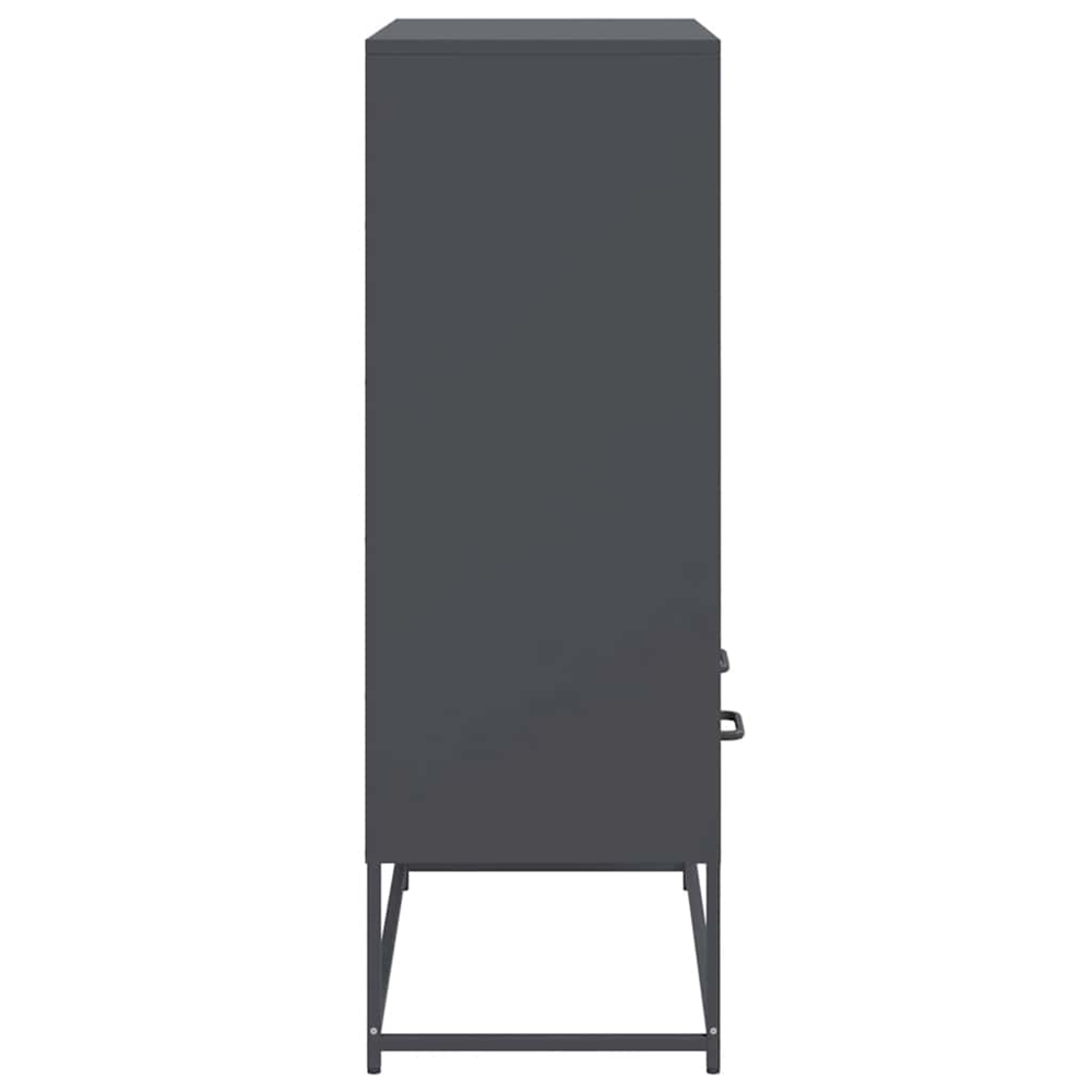 vidaXL 2 Drawer 4 Shelf Anthracite Cold-Rolled Steel Highboard Image 5