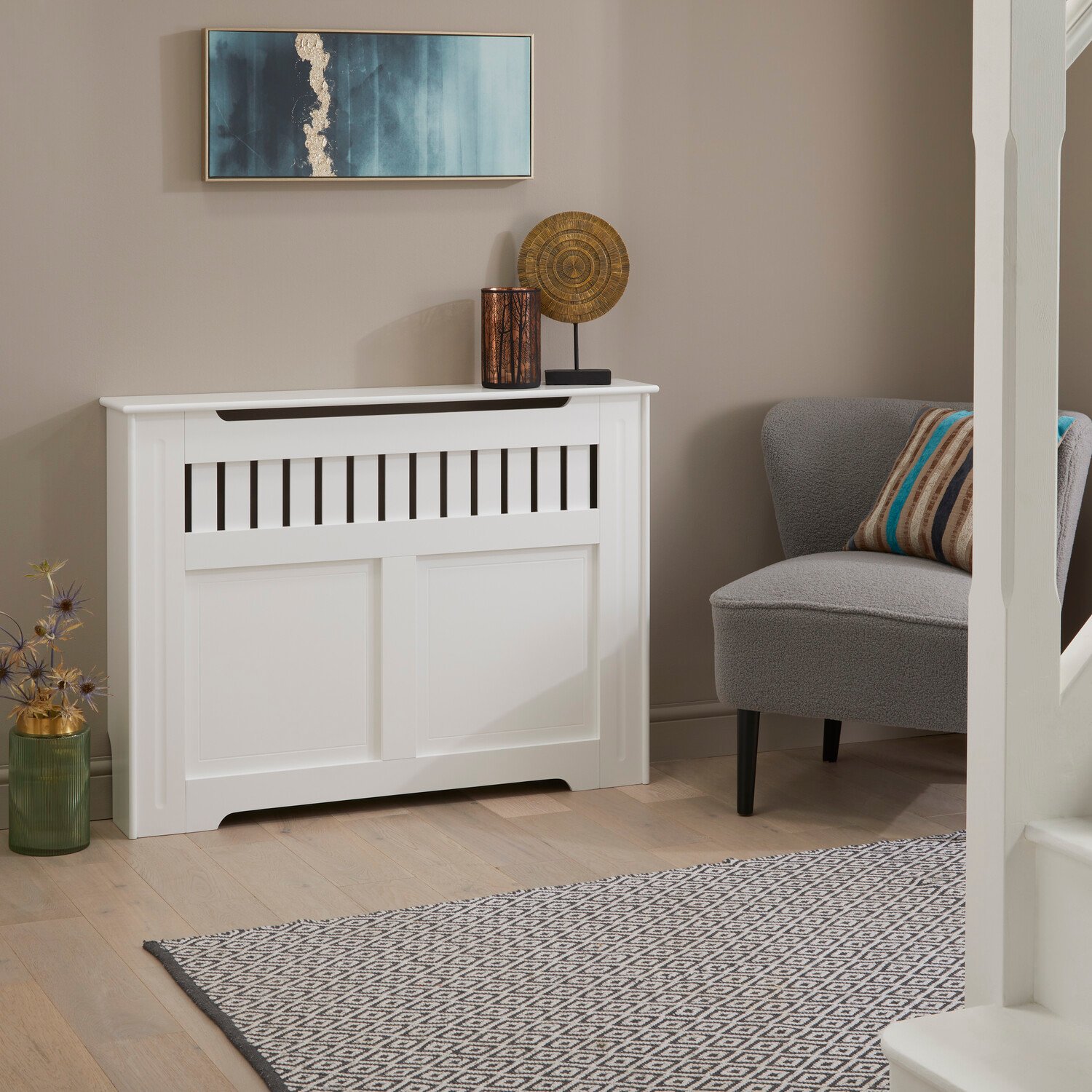 Shaker Style Radiator Cabinet White Medium Image 6
