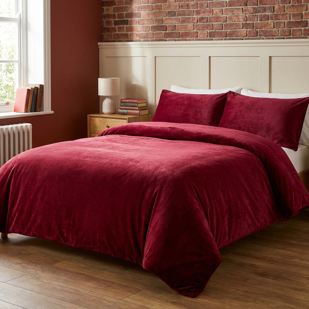 Selena Velvet Duvet Set Mulberry Superking Image 4