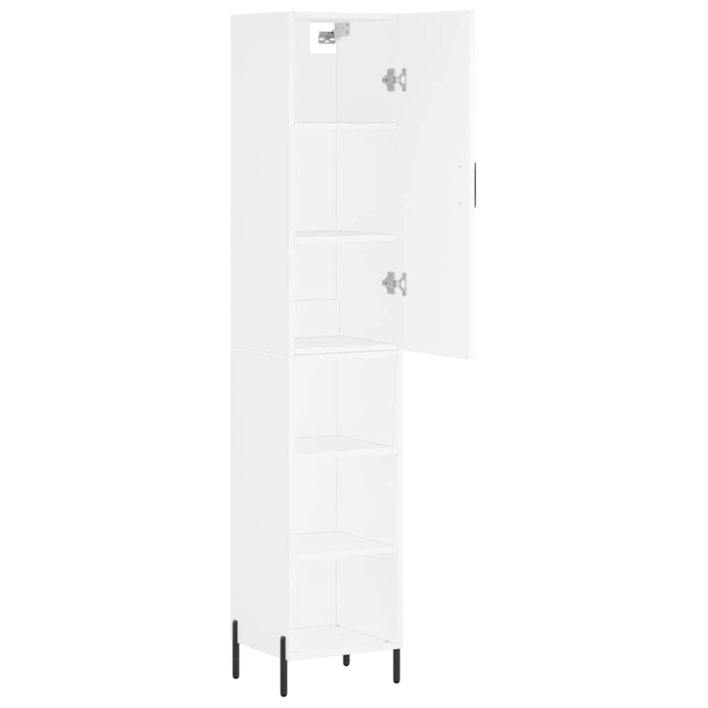 vidaXL Single Door 3 Shelf White Highboard Image 4