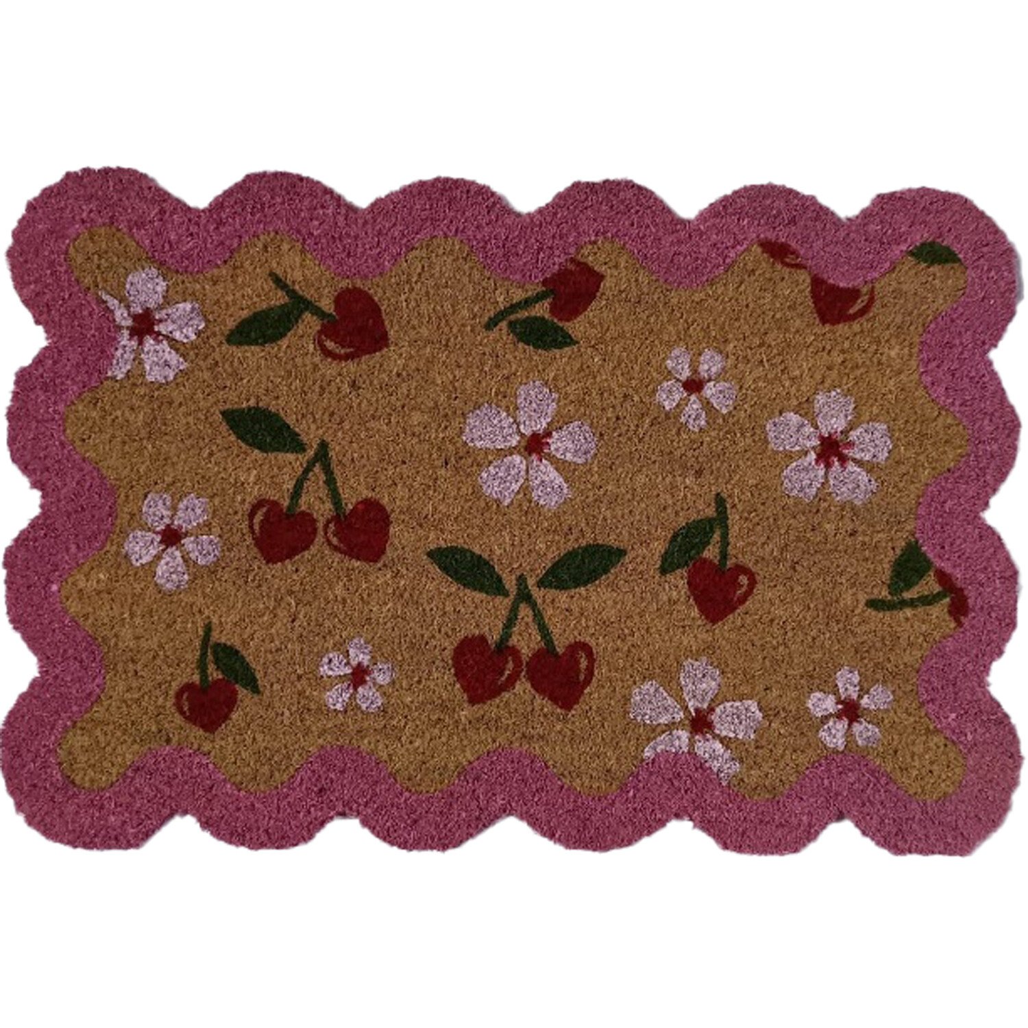 Printed Coir Mat - Brown and Pink Image 2