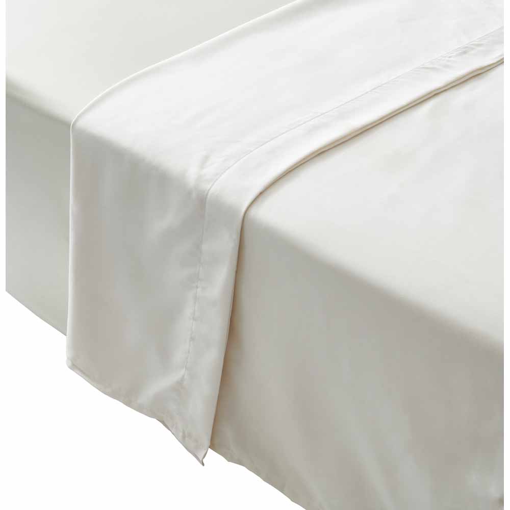 Wilko Best 100% Egyptian Cotton Cream Double Flat Sheet Image 1