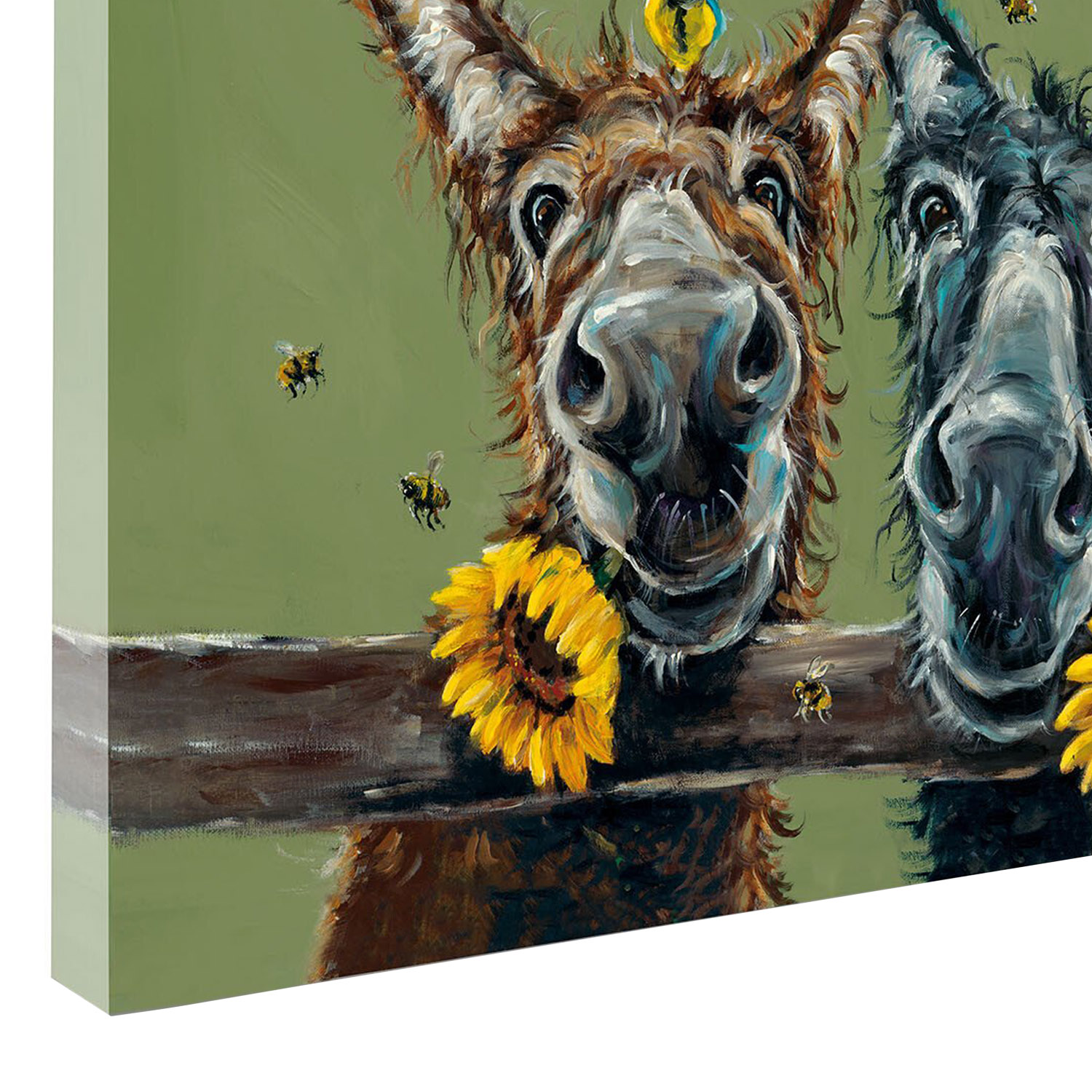 Louise Brown Donkey Duo Canvas - Multicolour Image 5