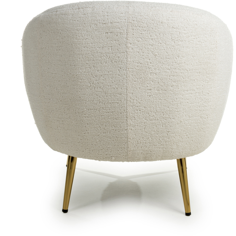 Lucia Vanilla White and Gold Boucle Tub Chair Image 3
