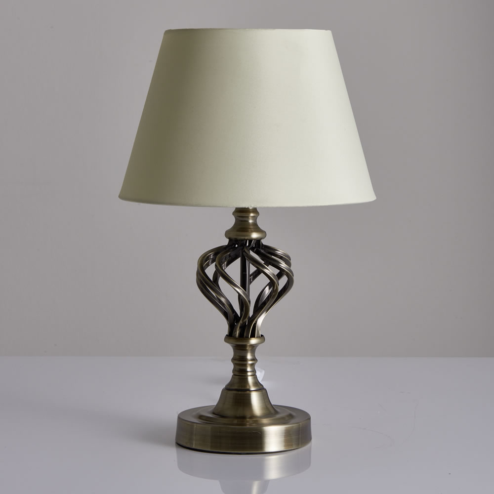 Wilko Brass Swirl Table Lamp Image 1