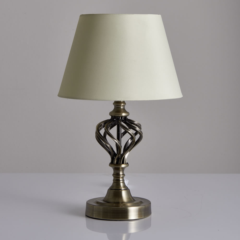 Wilko Brass Swirl Table Lamp Wilko