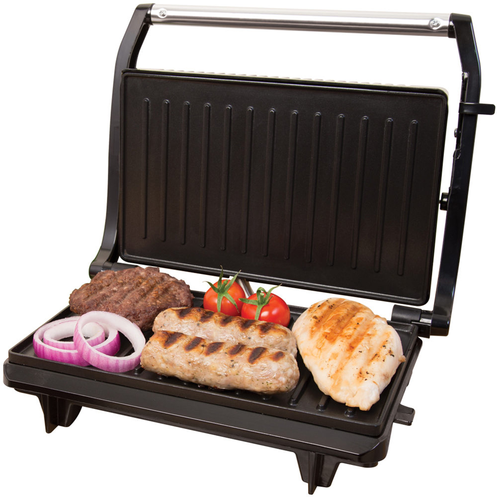 Quest Silver and Black Compact Panini Press and Grill 750W Image 3