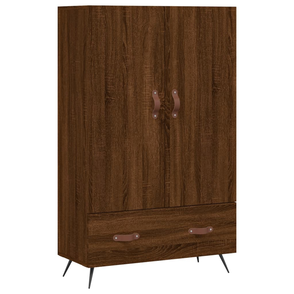 vidaXL 2 Door Single Drawer Brown Oak Highboard Image 2