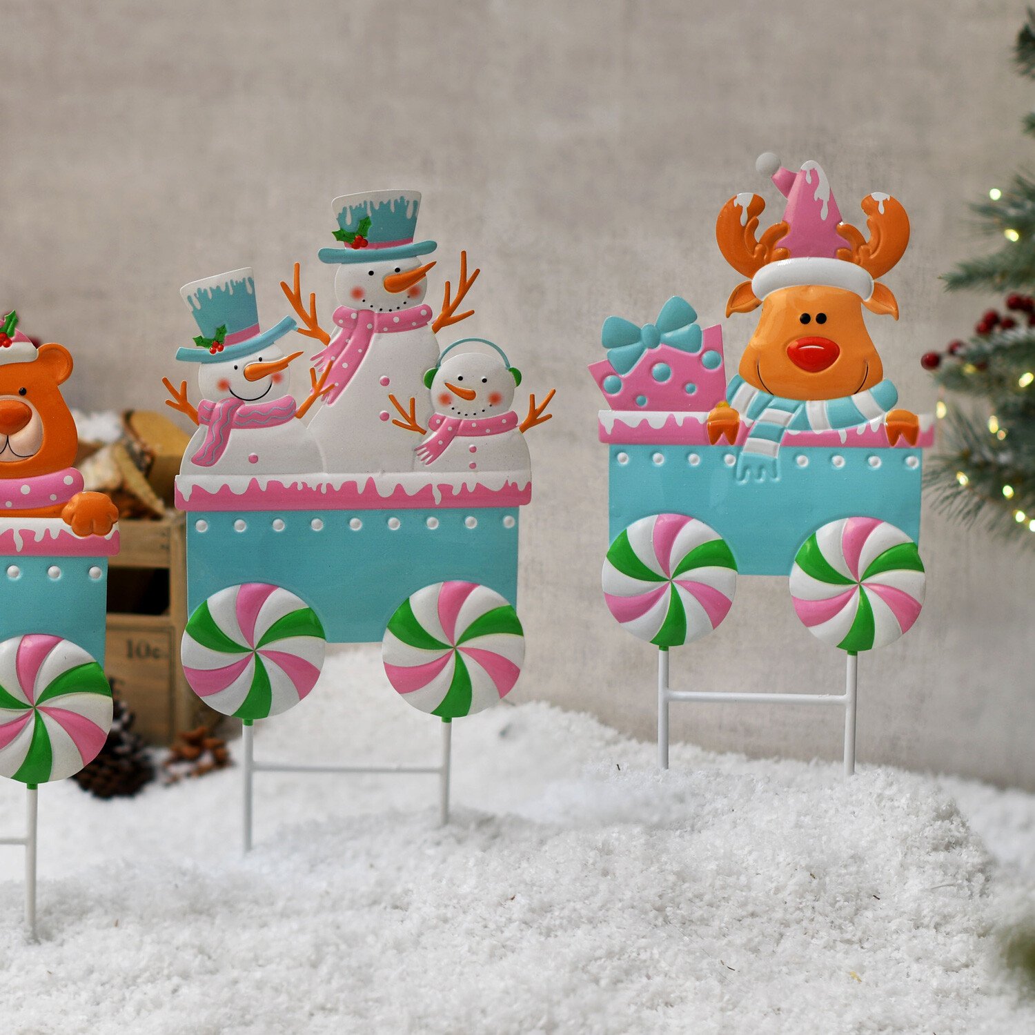 Pink and Blue Train Stake Image 5