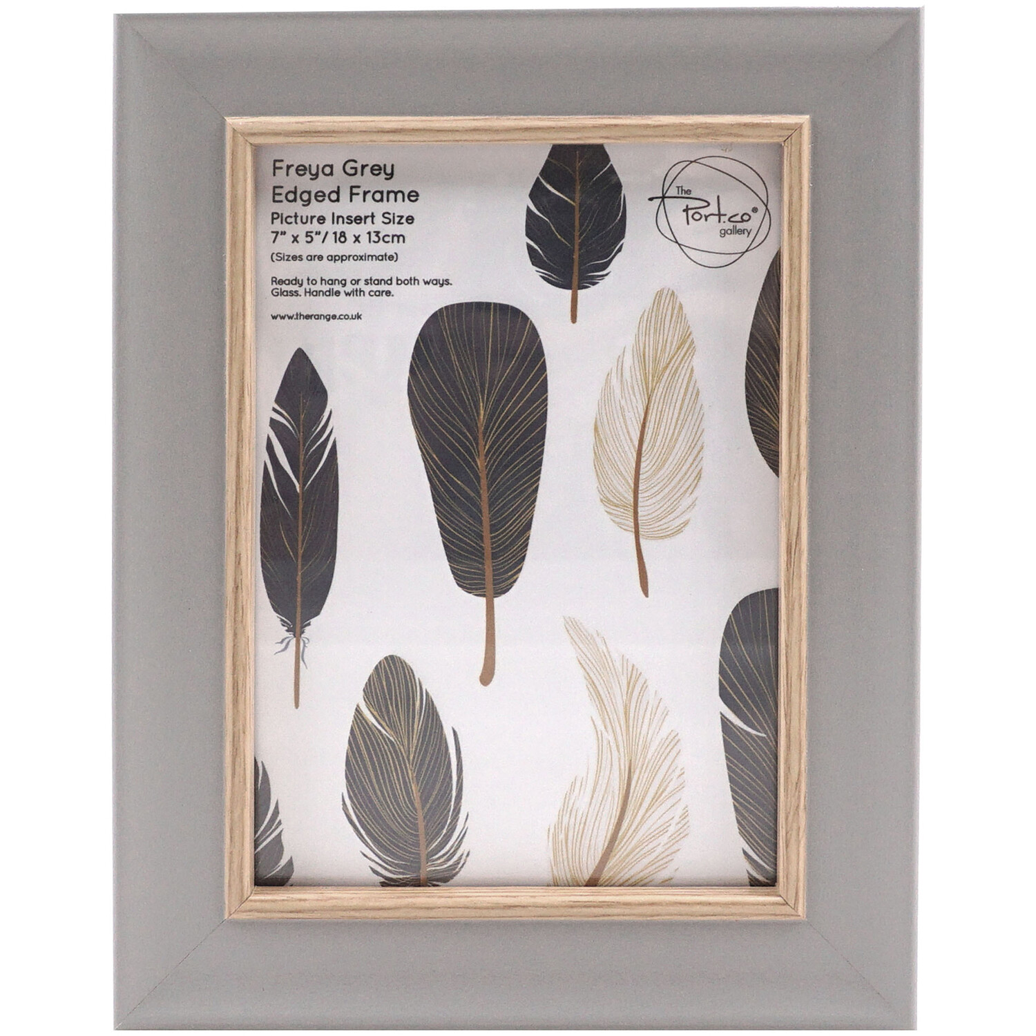 The Port. Co Gallery Freya Grey Edged Photo Frame 7 x 5 inch Image 1