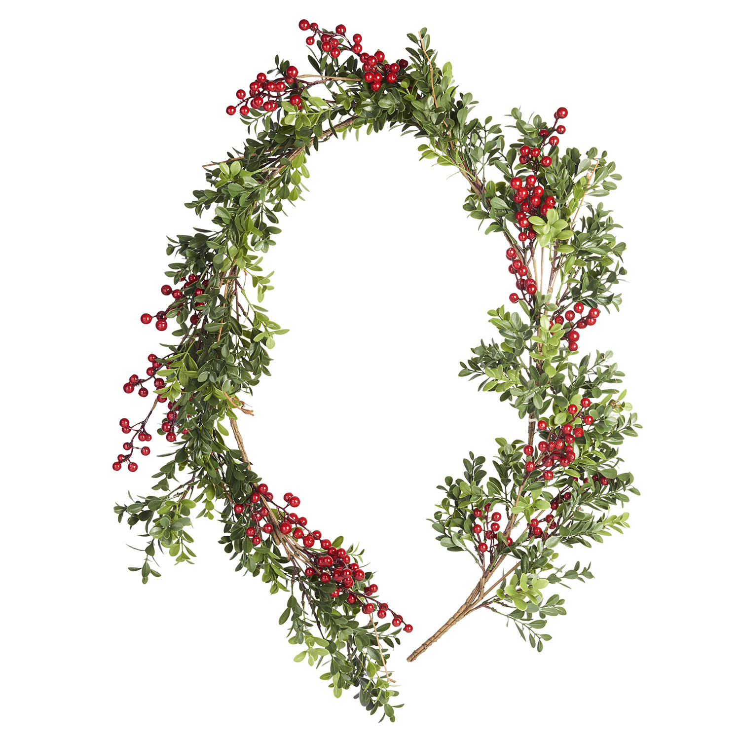 Boxwood And Red Berry Garland Image