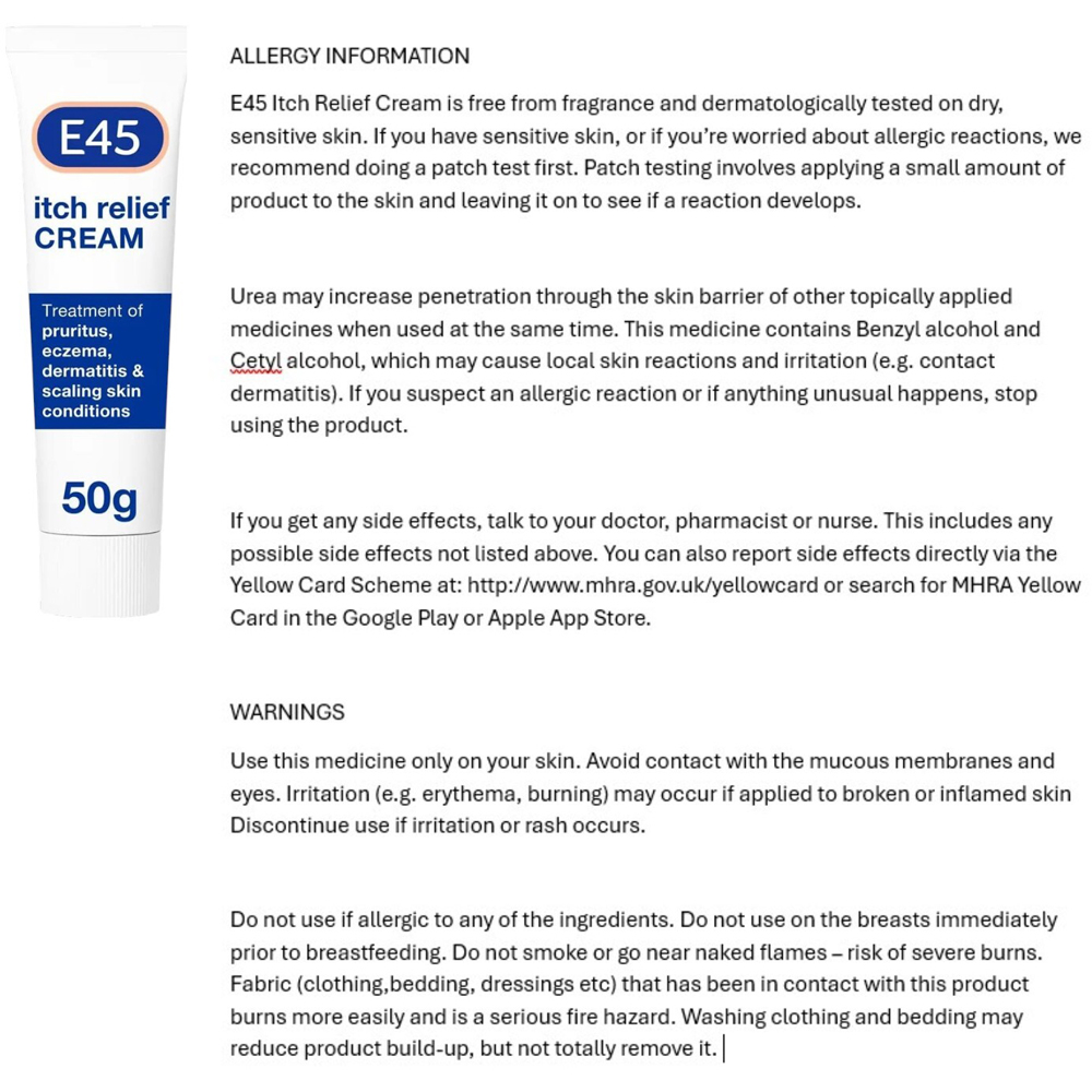 E45 Itch Relief Cream Image 2