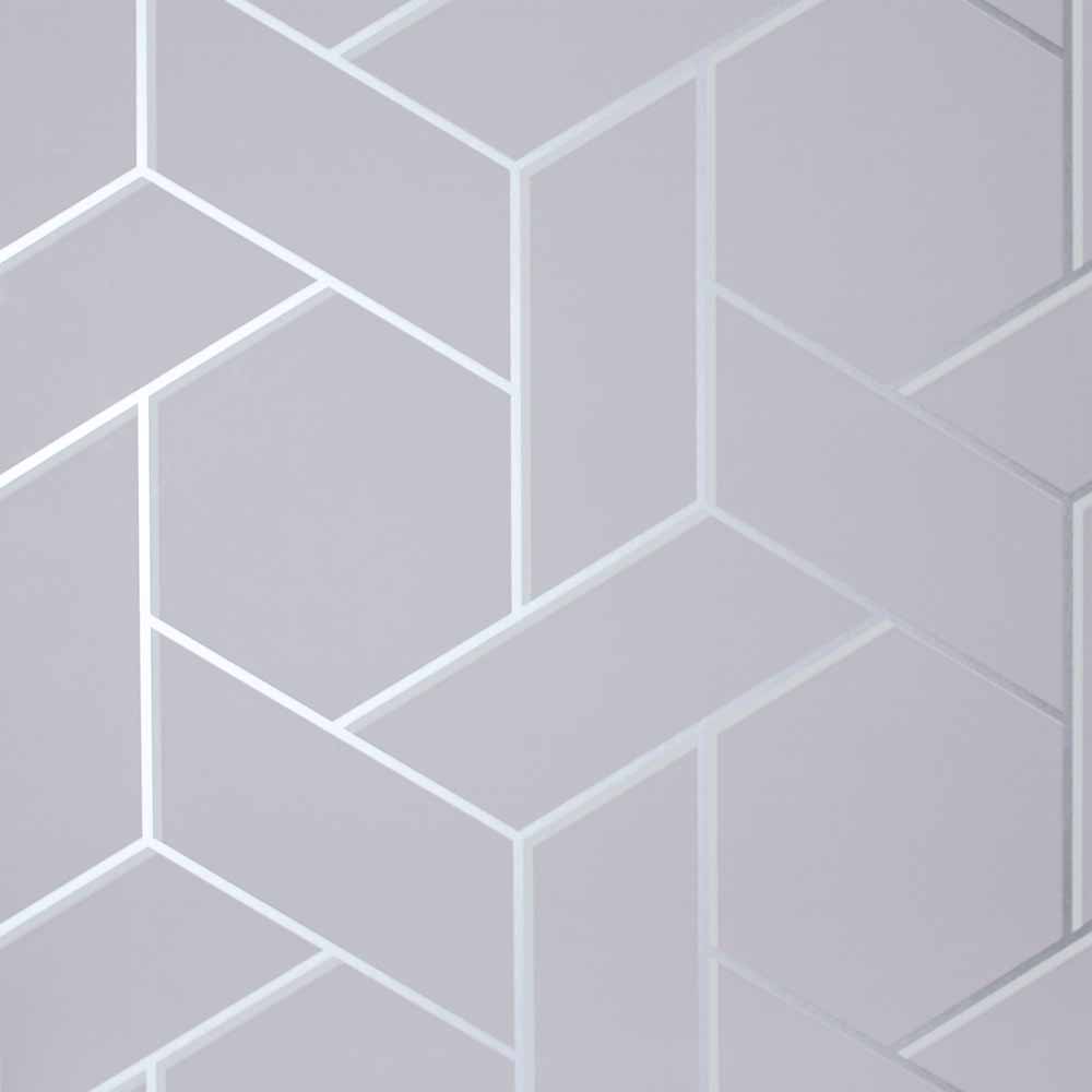 Arthouse Parquet Geometrical Silver Wallpaper Image 1